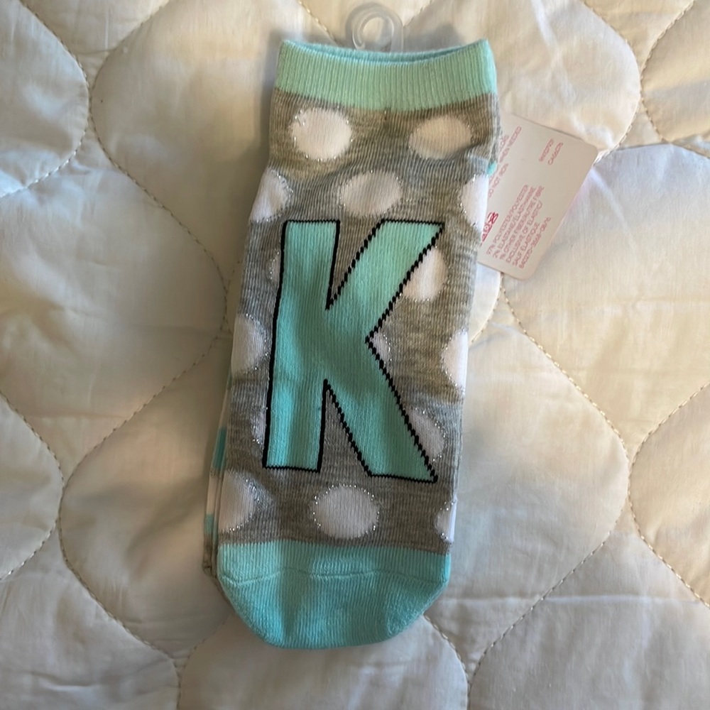 Brand New Justice Blue and Gray K Socks Set